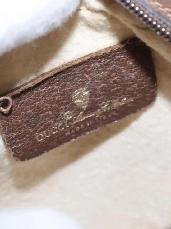 GUCCI GG Supreme Web Sherry Line Shoulder Bag PVC Beige Red Auth 99180 - Picture 9 of 15